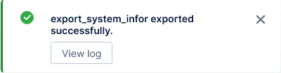 Toast notification for successful export